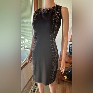 Calvin Klein Black Studded Evening Dress
